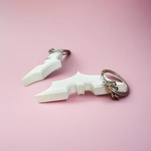 White Batarang Keychain