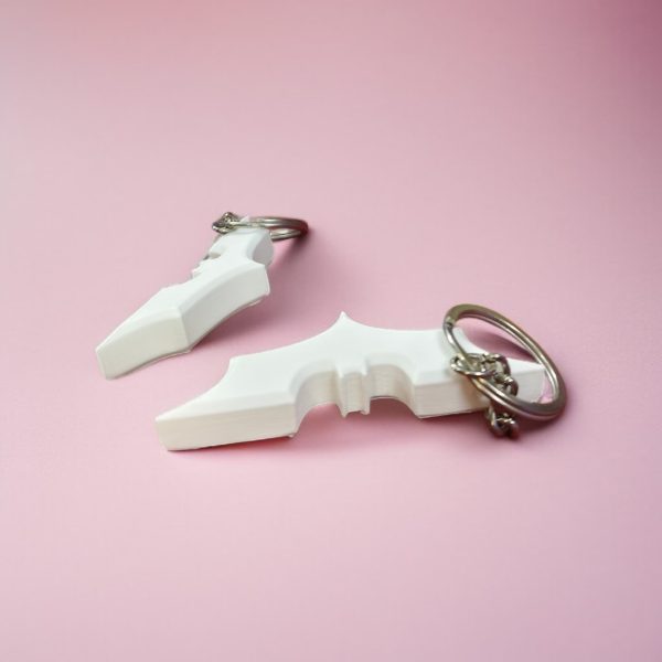 White Batarang Keychain