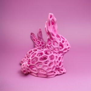 Pink Geometric Rabbit Sculpture