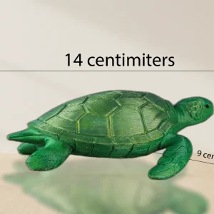 Green Turtle Feng Shui Showpiece | Lucky Tortoise Idol for Longevity, Wealth, Protection & Positive Energy | Vastu Decorative Turtle Figurine for Home & Office Décor | L13 x W9 x H4 cm