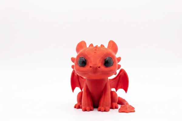Adorable Red Baby Dragon Figure | Cute Dragon Statue for Home Decor | Mythical Creature Desktop Toy Unique Gift for Collectors | Handmade Red Dragon Decoration