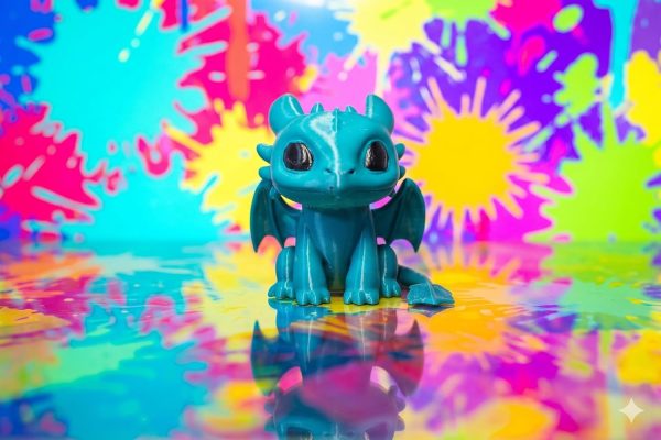Baby Dragon Toy Knitted Texture Dragon Figure | Teal Dragon Desk Decor |